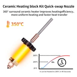 For Creality K2 Plus Hotend Kit Ceramic Heating Block Replacement Hot End For K2 Plus 3D Printer Spare Parts Quick-Swap Nozzle