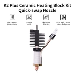 For Creality K2 Plus Hotend Kit Ceramic Heating Block Replacement Hot End For K2 Plus 3D Printer Spare Parts Quick-Swap Nozzle