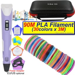 Kids 3D Printing Pen Set 3D Pen with LCD Display Power Adapter Storage Box 200M PLA Filament Children's Birthday Christmas Gift