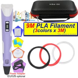Kids 3D Printing Pen Set 3D Pen with LCD Display Power Adapter Storage Box 200M PLA Filament Children's Birthday Christmas Gift