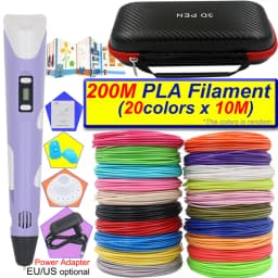 Kids 3D Printing Pen Set 3D Pen with LCD Display Power Adapter Storage Box 200M PLA Filament Children's Birthday Christmas Gift