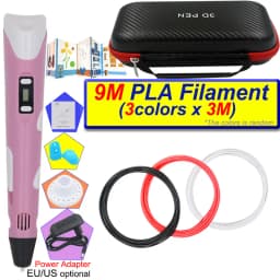 Kids 3D Printing Pen Set 3D Pen with LCD Display Power Adapter Storage Box 200M PLA Filament Children's Birthday Christmas Gift