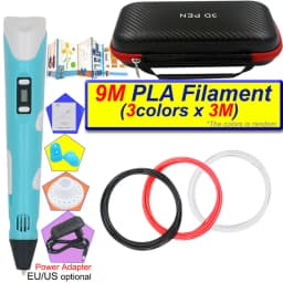 Kids 3D Printing Pen Set 3D Pen with LCD Display Power Adapter Storage Box 200M PLA Filament Children's Birthday Christmas Gift