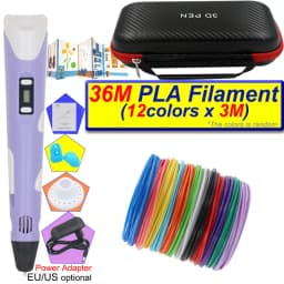 Kids 3D Printing Pen Set 3D Pen with LCD Display Power Adapter Storage Box 200M PLA Filament Children's Birthday Christmas Gift