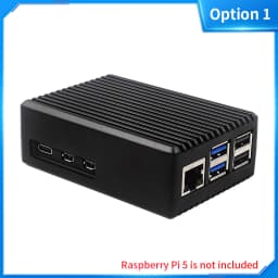 Raspberry Pi 5 Aluminium Alloy Case Metal Shell with Silicone Heatsinks Passive Cooling Enclosure for Raspberry Pi 5