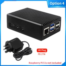 Raspberry Pi 5 Aluminium Alloy Case Metal Shell with Silicone Heatsinks Passive Cooling Enclosure for Raspberry Pi 5