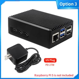 Raspberry Pi 5 Aluminium Alloy Case Metal Shell with Silicone Heatsinks Passive Cooling Enclosure for Raspberry Pi 5