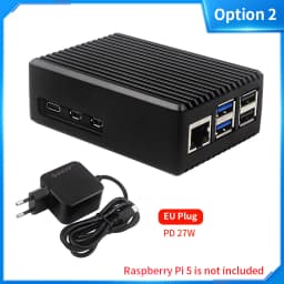 Raspberry Pi 5 Aluminium Alloy Case Metal Shell with Silicone Heatsinks Passive Cooling Enclosure for Raspberry Pi 5