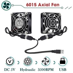 GDSTIME Dual 40mm 60mm 80mm 92mm 120mm 140mm 5V USB Fan w 2 in 1 USB Cable USB Controller For AV Receiver DVR and TV Box Cooling