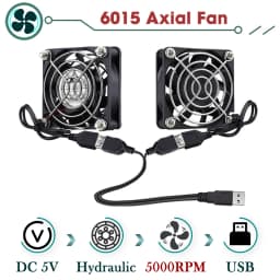 GDSTIME Dual 40mm 60mm 80mm 92mm 120mm 140mm 5V USB Fan w 2 in 1 USB Cable USB Controller For AV Receiver DVR and TV Box Cooling
