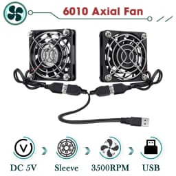 GDSTIME Dual 40mm 60mm 80mm 92mm 120mm 140mm 5V USB Fan w 2 in 1 USB Cable USB Controller For AV Receiver DVR and TV Box Cooling