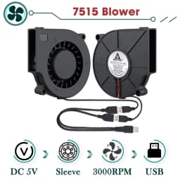 GDSTIME Dual 40mm 60mm 80mm 92mm 120mm 140mm 5V USB Fan w 2 in 1 USB Cable USB Controller For AV Receiver DVR and TV Box Cooling