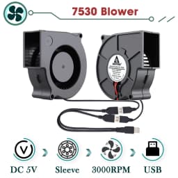 GDSTIME Dual 40mm 60mm 80mm 92mm 120mm 140mm 5V USB Fan w 2 in 1 USB Cable USB Controller For AV Receiver DVR and TV Box Cooling