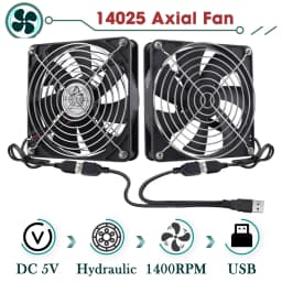 GDSTIME Dual 40mm 60mm 80mm 92mm 120mm 140mm 5V USB Fan w 2 in 1 USB Cable USB Controller For AV Receiver DVR and TV Box Cooling