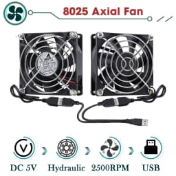GDSTIME Dual 40mm 60mm 80mm 92mm 120mm 140mm 5V USB Fan w 2 in 1 USB Cable USB Controller For AV Receiver DVR and TV Box Cooling