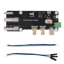 Micro HDMI-compatible to HDMI-c Multifunctional Adapter for Raspberry Pi 5 / 4B  Two Power Supply Methods Dual 4K Output
