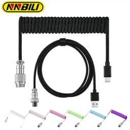 NNBILI New Custom Type C Mechanical Keyboard Coiled Cable USB Mechanical Keyboard Spring Wire Desktop Computer Aviation Connecto