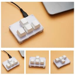4 Keys Mini Keyboard Direction Arrows Keypad Up Down Left Right DIY Custom Programming Shortcuts USB Mechanical Keypad White