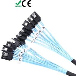 1M/0.5M Sata SAS Cable High Speed 6Gbps 6/8 Ports/Set 7 Pin Sata To Sata High Quality for PC Server HDD Mining