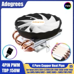 4 Heat Pipes CPU Cooler 3PIN/4Pin 120MM PC Accessories Fan For Intel LGA 1366 1150 1151 1155 1200 1700 2011 X79 X99 AM3 AM4 AM5