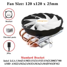 4 Heat Pipes CPU Cooler 3PIN/4Pin 120MM PC Accessories Fan For Intel LGA 1366 1150 1151 1155 1200 1700 2011 X79 X99 AM3 AM4 AM5