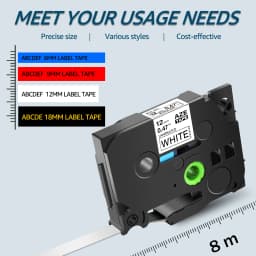 10PK Replacement Label Cassette for TZe-231 Compatible for Brother Ptouch Printer Black on white Label tape 12mm 18mm 24mm