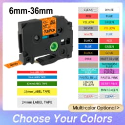 31 Colors Label Tape TZe-231 TZ 234 Cartridge Laminated Labeling Ribbon Fit Brother P-touch Label Maker PT-E105 1010 H101C D210
