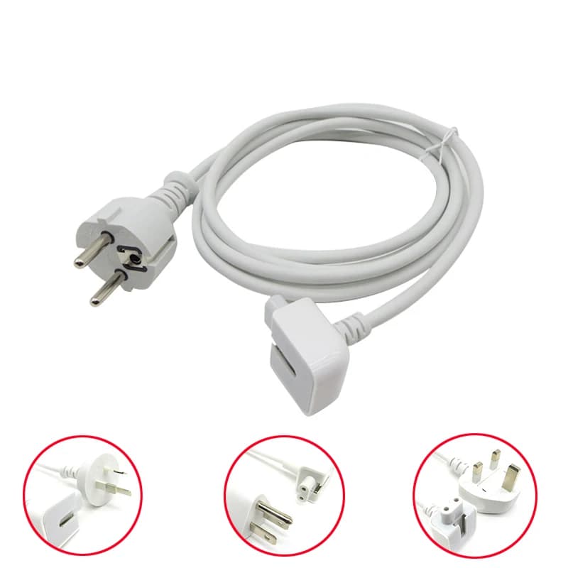 1.8m AC Power Adapter EU / US /AU /UK Plug Extension Cable Cord For Apple MacBook Pro Air iPad AC Wall Charger Adapter