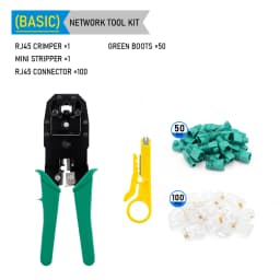RJ45 Crimper Lan Tester Tool Set Ethernet Cable Stripper Punch Down Tool RJ45 RJ11 Connectors 12 in 1 Cabling Repair Set