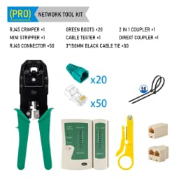 RJ45 Crimper Lan Tester Tool Set Ethernet Cable Stripper Punch Down Tool RJ45 RJ11 Connectors 12 in 1 Cabling Repair Set