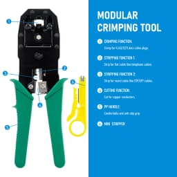 RJ45 Crimper Lan Tester Tool Set Ethernet Cable Stripper Punch Down Tool RJ45 RJ11 Connectors 12 in 1 Cabling Repair Set