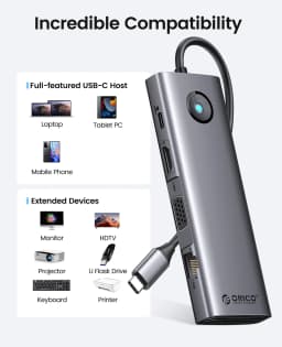 ORICO Docking Station Type C HUB to 4K60Hz HDMI-compatible USB 3.0 Adapter RJ45 PD100W Charge For Macbook Pro Laptop Accessories
