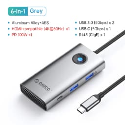 ORICO Docking Station Type C HUB to 4K60Hz HDMI-compatible USB 3.0 Adapter RJ45 PD100W Charge For Macbook Pro Laptop Accessories