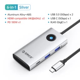 ORICO Docking Station Type C HUB to 4K60Hz HDMI-compatible USB 3.0 Adapter RJ45 PD100W Charge For Macbook Pro Laptop Accessories