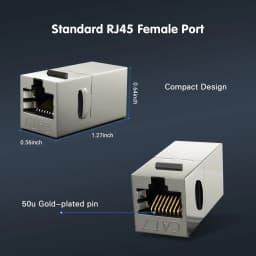 ZoeRax CAT7 CAT6A CAT6 Coupler RJ45 Keystone Shielded Coupler, Female to Female RJ45 Inline Coupler Keystone Jack