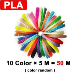 3D Print Plastic, 3-D Pens Filament Materials, 3D Printing Filament, Diameter 1.75mm PLA Line, 20 Non Repeating Colors, Random C