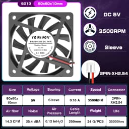 2PCS 60mm 5V 12V 24V Brushless USB 2PIN 3PIN DC Cooler Fan 60x60x10mm 6010 6cm For Computer PC CPU Case Cooling