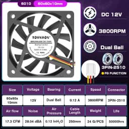2PCS 60mm 5V 12V 24V Brushless USB 2PIN 3PIN DC Cooler Fan 60x60x10mm 6010 6cm For Computer PC CPU Case Cooling