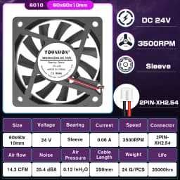 2PCS 60mm 5V 12V 24V Brushless USB 2PIN 3PIN DC Cooler Fan 60x60x10mm 6010 6cm For Computer PC CPU Case Cooling