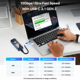 ACASIS 10Gbps USB-C 3.1 M.2 NVMe SSD Enclosure Case For 2280/60/42/30 Small Size Built In Fan Version Case For iPhone 12/Mac