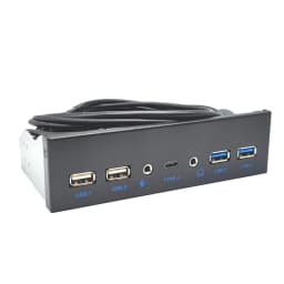 USB 3.0 Front Panel for PC USB 3.1 Type C + 2x USB3.0 + 2x USB2.0 Hub + HD Audio 3.5mm + Earphone MIC for 5.25" CD-ROM Drive Bay