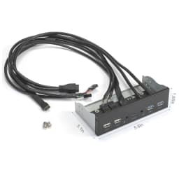 USB 3.0 Front Panel for PC USB 3.1 Type C + 2x USB3.0 + 2x USB2.0 Hub + HD Audio 3.5mm + Earphone MIC for 5.25" CD-ROM Drive Bay