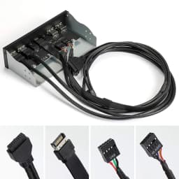 USB 3.0 Front Panel for PC USB 3.1 Type C + 2x USB3.0 + 2x USB2.0 Hub + HD Audio 3.5mm + Earphone MIC for 5.25" CD-ROM Drive Bay