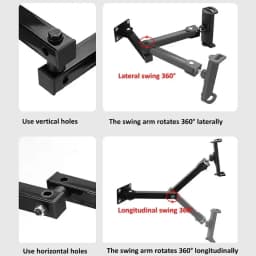 1pcs Wall Mount Tablet Stand Long Arm Stretchable Cell Phone Wall Holder Adjustable Metal Wall IPad Stand for IPhone 4-13 Inches