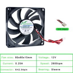 ACP8015 8cm 80mm Fan 80x80x15mm DC5V 12V 24V 2pin Cooling Fan for Router Chassis Power Supply Charger Inverter