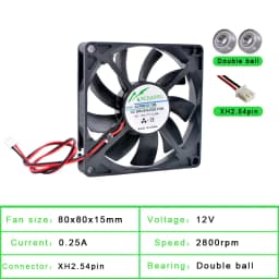 ACP8015 8cm 80mm Fan 80x80x15mm DC5V 12V 24V 2pin Cooling Fan for Router Chassis Power Supply Charger Inverter