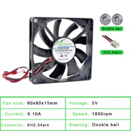 ACP8015 8cm 80mm Fan 80x80x15mm DC5V 12V 24V 2pin Cooling Fan for Router Chassis Power Supply Charger Inverter