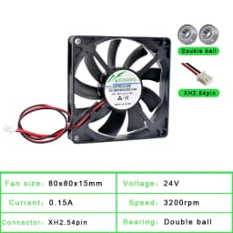 ACP8015 8cm 80mm Fan 80x80x15mm DC5V 12V 24V 2pin Cooling Fan for Router Chassis Power Supply Charger Inverter