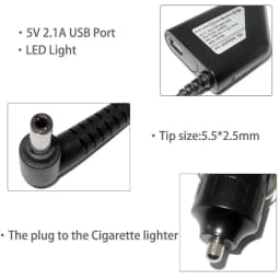 Car Charger19V 4.74A 90W Universal Laptop Power Adapter Charger for Lenovo Asus Acer Dell HP Samsung Toshiba with 10 Connectors