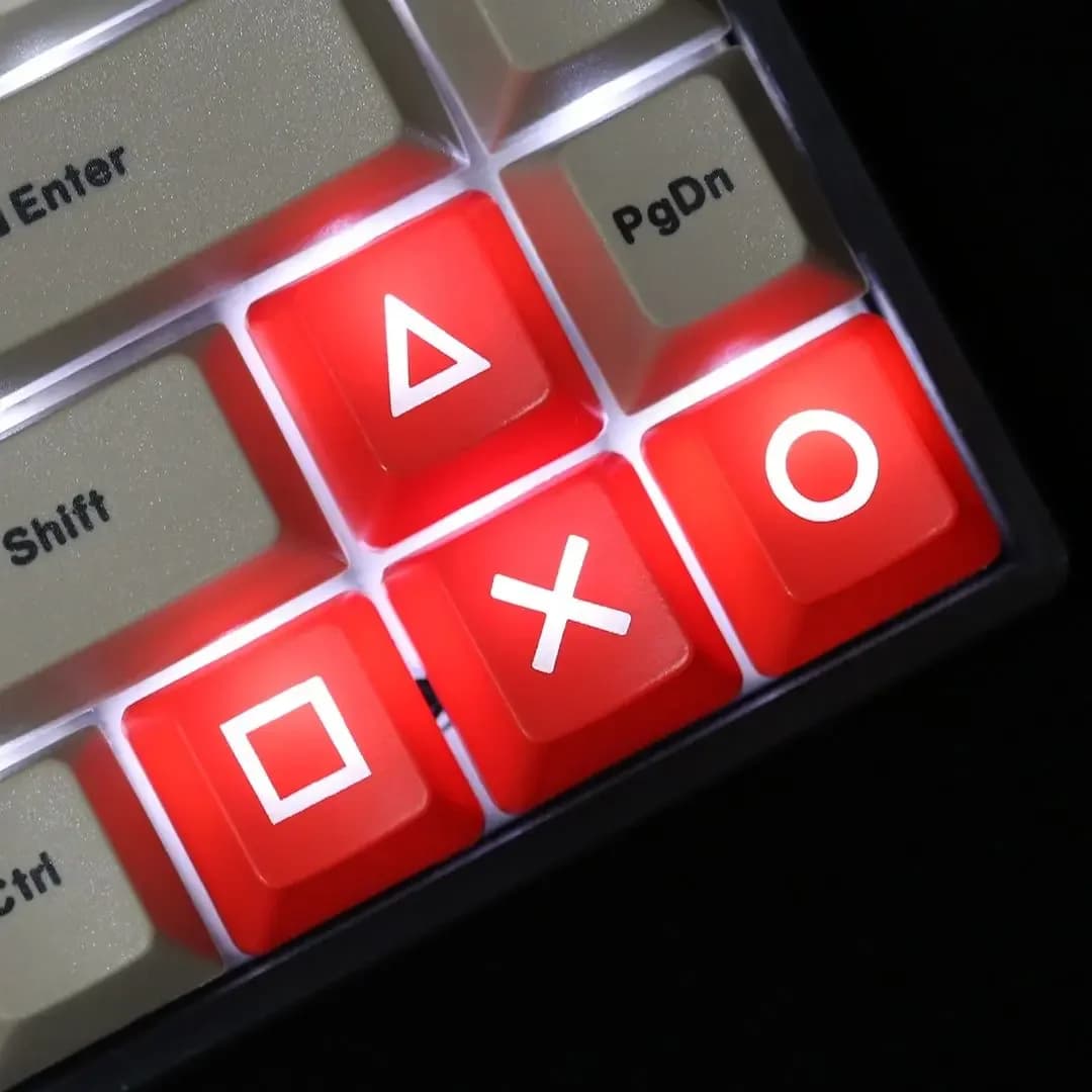 Cross Ring Square Triangle Direction Keycaps Set of Esc Enter WASD Arrow Key Caps for Mechanical Keyboard OEM Profile ABS